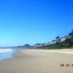 Miles of open beach with Sand Dollar houses on right (view facing north on beach