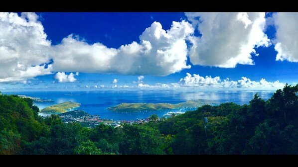 View of St. Thomas, USVI harbor, which is the capitol of the Virgin Islands.