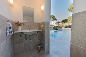 Inside pool toilette