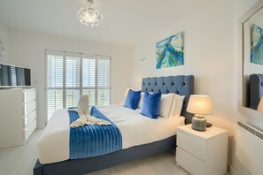 Our master bedroom with beautiful uninterrupted views of the beach and sea 