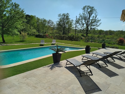  Tourrettes con aire acondicionado villa con piscina privada de mayo a septiembre