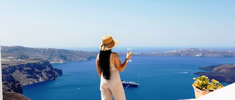 Stunning caldera views from our private terrace