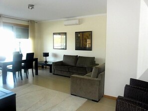 Stylish lounge leading out to large balcony.