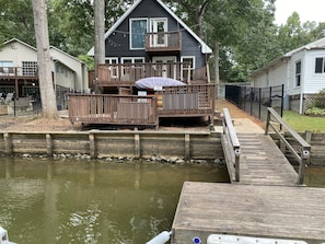 Rear view of house- fenced in yard