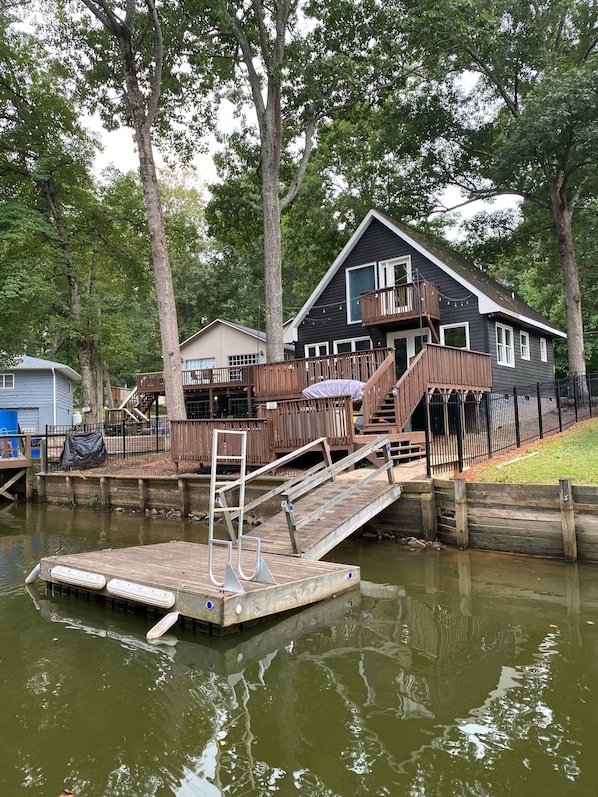 Lake home with private dock