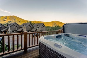 Take a soak in the private hot tub on the main level deck