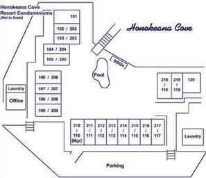 Site Plan- Location of units. - Unit #203 is located on the second floor of the building.