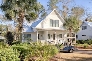 This home has a golf cart which the owner allows you to use.