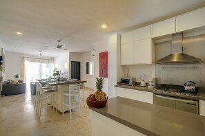Large windows let in lots of natural light.