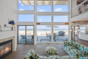 Sit on wrap around main room couch and watch the waves roll in.  Gas grill.