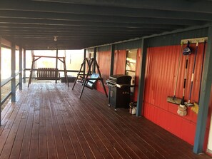 Back Porch With 2 Double Swings & Gas grill