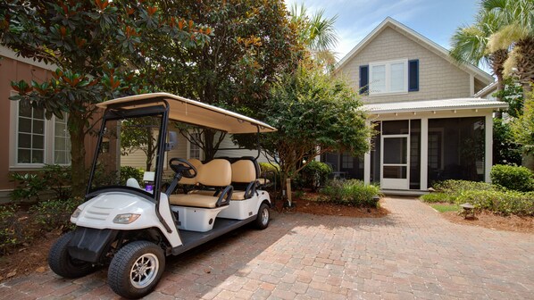 Front Of House With Golf Cart