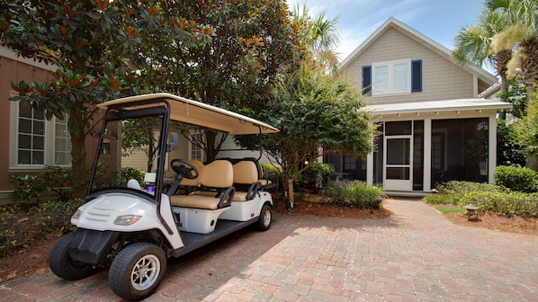 Front Of House With Golf Cart