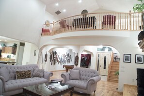 Standing in the living room looking up at loft. Space for all! :)