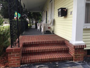 front porch great for morning coffee or afternoon cocktail