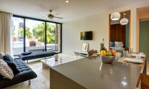 Living room and balcony