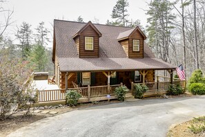 New wrap-around decking and hot tub!