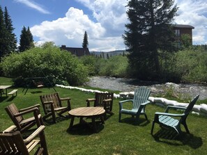Relax by the river in the backyard