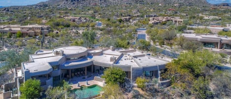 Aerial View of Back of House. House has phenomenal privacy & awesome mtn views!