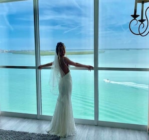A recent bride enjoying the view!