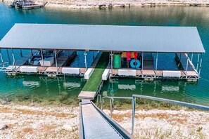 Access to dock loaded with fun water-toys (note water level is very low right now)