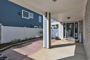 House entrance with electronic key pad