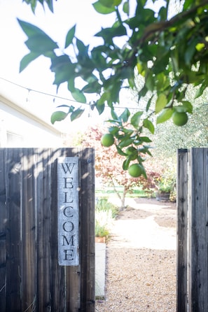 Enter from the gated parking through walking gate to your semi-private courtyard