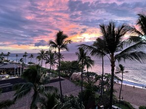Taken from our lanai, a glass of wine is great with.