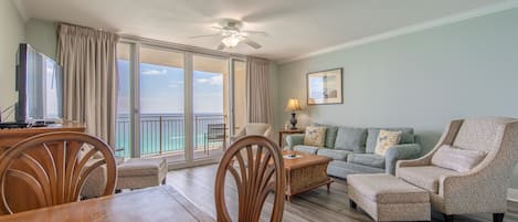 Gulf front living and dining room.