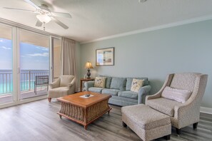 Gulf front living room.