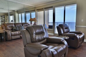 Gulf front living room.