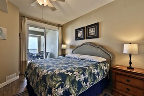 King size bed in the master bedroom.