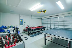 Game Room with Billiards, Ping Pong and Foosball