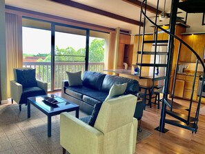 Living room with sofabed.