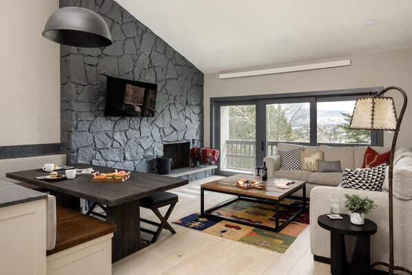 Living Room with Fire Place