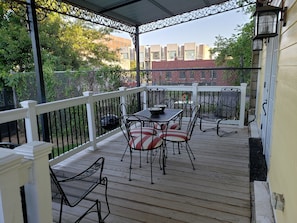 Great covered patio for morning coffee, dining or relaxing 