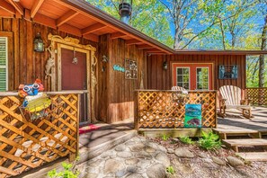 Front Door and side porch with rockers