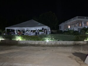 Outdoor banquet area