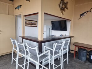 Outdoor bar on deck