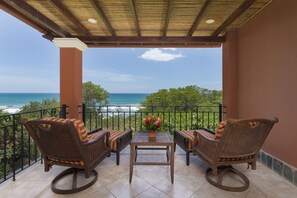 comfy chairs at front of terrace
