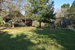 Front yard with playset