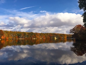 view of the fall colors from the deck