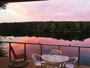 sunset on the deck