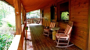 Rockers & porch swing are great for enjoying your morning coffee & peaceful days