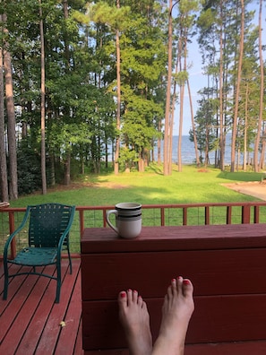 Enjoy morning coffee on the nice deck.