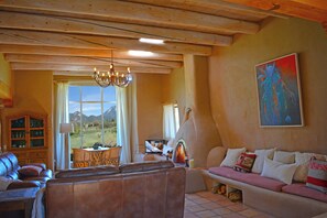 Sweeping Taos mountain views from front entry