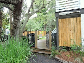 Private and refreshing, hot/cold outdoor shower