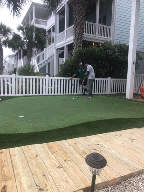 Newly installed putting green by Celebrity Greens