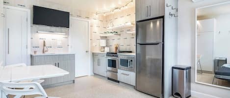 Modern efficiency with a fully stocked kitchen