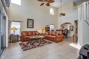 leather sofas in the living room